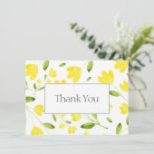 Carte De Remerciements Etanchéité des tiges de fleurs jaunes (Debout devant)