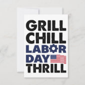 Carte De Remerciements Etats-Unis Grill Chill Fête du Travail Thrill BBQ  (Devant)