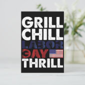 Carte De Remerciements Etats-Unis Grill Chill Fête du Travail Thrill BBQ (Debout devant)