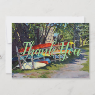 Carte De Remerciements Été amusant Rouge Jaune Bleu Kayaks Rockport Maine