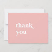 Carte De Remerciements Été rétro | Mariage rose pâle (Devant)