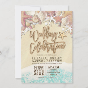 Carte De Remerciements Eté Sandy Beach Fête des mariées de mariage Starfi