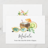 Carte De Remerciements Été tropical (Devant / Derrière)