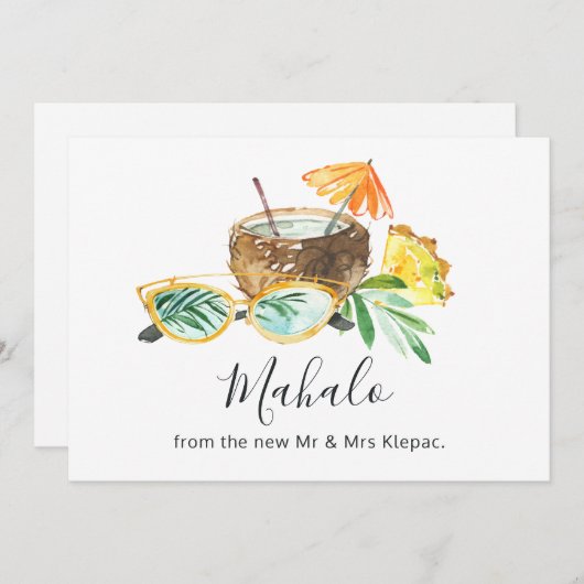 Carte De Remerciements Été tropical (Devant / Derrière)