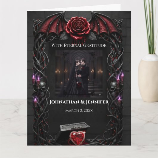 Carte De Remerciements Eternal Night Gothic Vampire Wedding Dark Romance  (Devant)