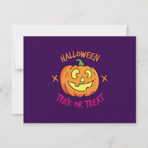 Carte De Remerciements Étiquette de citrouille Halloween Trick or Treat