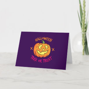 Carte De Remerciements Étiquette de citrouille Halloween Trick or Treat