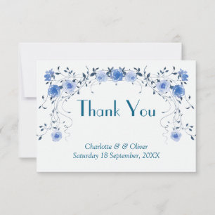 Carte De Remerciements Étiquette de remerciement de mariage à l'aquarelle