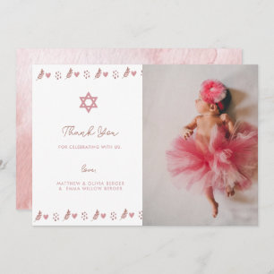 Carte De Remerciements Étoile Boho Rose de David Juif