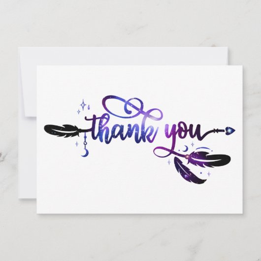 Carte De Remerciements Étoile céleste violette Boho (Devant)