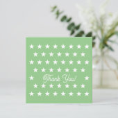 Carte De Remerciements Étoiles blanches sur fond vert (Debout devant)