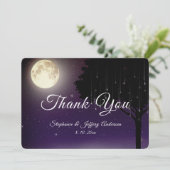 Carte De Remerciements Étoiles célestes Mariage de la chaîne de lune (Debout devant)