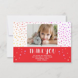 Carte De Remerciements Étoiles Colorées Anniversaire Enfants Fille Photo