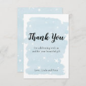 Carte De Remerciements Étoiles d'aquarelle bleu simple (Devant / Derrière)