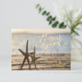 Carte De Remerciements Étoiles de mer Plage de sable  (Debout devant)