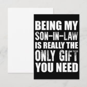 Carte De Remerciements Être mon gendre Cadeau de Noël Fils Anniversaire (Devant / Derrière)