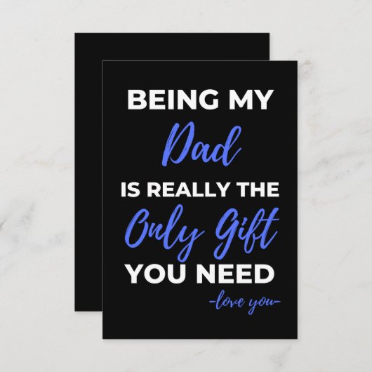 Carte De Remerciements Être Mon Père Est Vraiment Le Seul Don (Devant / Derrière)