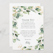 Carte De Remerciements Eucalyptus 100th Birthday (Devant / Derrière)