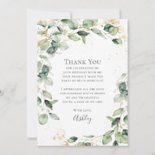 Carte De Remerciements Eucalyptus 30e Anniversaire