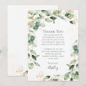 Carte De Remerciements Eucalyptus 30th Birthday  (Devant / Derrière)