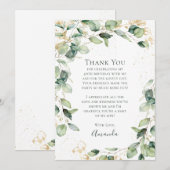 Carte De Remerciements Eucalyptus 40th Birthday  (Devant / Derrière)