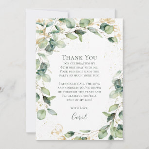 Carte De Remerciements Eucalyptus 85e anniversaire