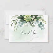 Carte De Remerciements Eucalyptus Aquarelle Fête des mariées chic (Devant)