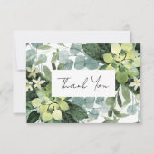 Carte De Remerciements Eucalyptus Aquarelle Fête des mariées chic (Devant)