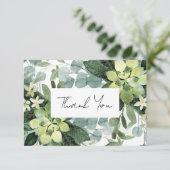 Carte De Remerciements Eucalyptus Aquarelle Fête des mariées chic (Debout devant)