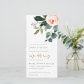 Carte De Remerciements Eucalyptus Blush Rose Rose Floral Mariage Inviter (Debout devant)