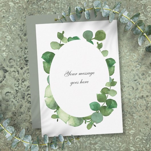 Carte De Remerciements Eucalyptus Boho Verdure Message Personnalisé