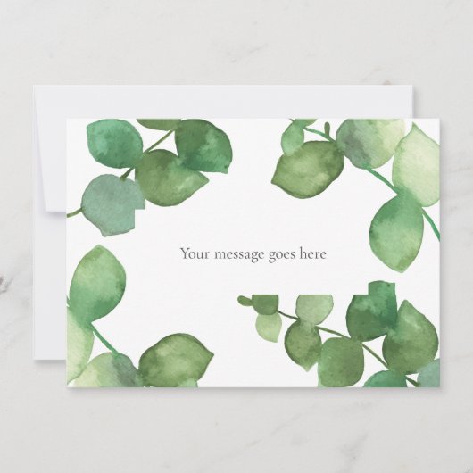 Carte De Remerciements Eucalyptus Boho Verdure Votre Message (Devant)