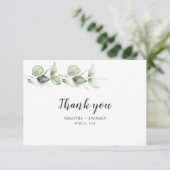 Carte De Remerciements Eucalyptus Botanique Aquarelle Mariage rustique (Debout devant)