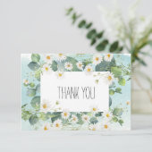 Carte de remerciements eucalyptus daisy thème bota (Debout devant)