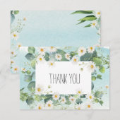 Carte de remerciements eucalyptus daisy thème bota (Devant / Derrière)
