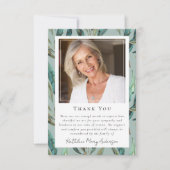 Carte De Remerciements Eucalyptus Élégant mémorial funéraire (Devant)