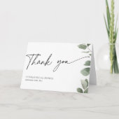 Carte De Remerciements Eucalyptus Fête des mariées Sage Vert (Devant)