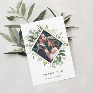 Carte De Remerciements Eucalyptus Green Folift Wreath Photo