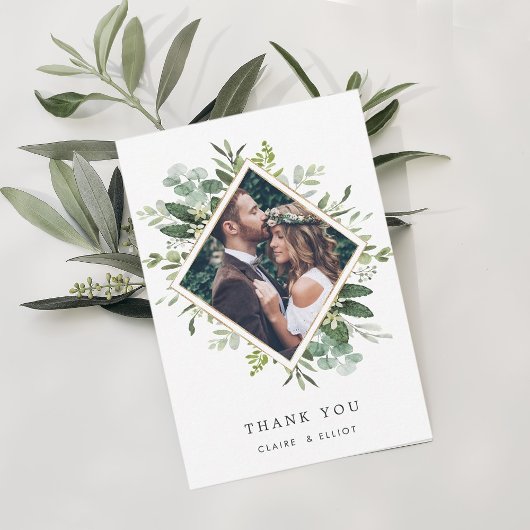 Carte De Remerciements Eucalyptus Green Folift Wreath Photo