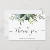 Carte De Remerciements Eucalyptus Green Foliing Photo (Devant)