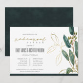 CARTE DE REMERCIEMENTS EUCALYPTUS GREEN GOLD FAUNA RÉPÉTITION DÎNER INVIT (Devant / Derrière)