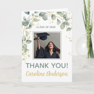 Carte De Remerciements Eucalyptus Greenery Graduation Party