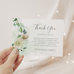 Carte De Remerciements Eucalyptus Greenery Leaves Elegant Floral Wedding