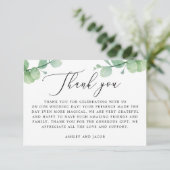 Carte De Remerciements Eucalyptus Greenery Wedding | Botanical Garden (Debout devant)