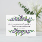 Carte De Remerciements Eucalyptus Lavender Mariage (Debout devant)