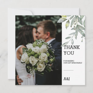 Carte De Remerciements Eucalyptus Mariage plat