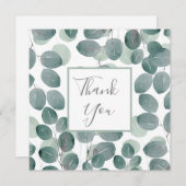 Carte De Remerciements Eucalyptus Moderne 2 (Devant / Derrière)