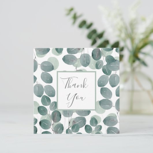 Carte De Remerciements Eucalyptus Moderne 2 (Debout devant)