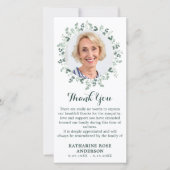 Carte De Remerciements Eucalyptus moderne vert Mémorial Photo funéraire (Devant)