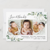 Carte De Remerciements Eucalyptus Photo Baby (Devant)